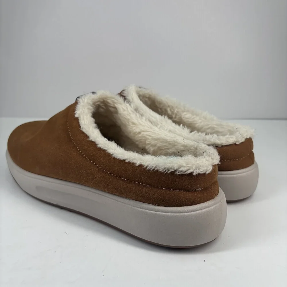 RedHead Men's US 11M Chestnut Suede Faux Fur Slip-On Sherpa Winter Clogs Slipper